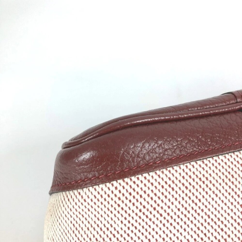 HERMES Garden Party TPM Tote Bag Hand Bag Toile H / Leather wine-red/Beige - Picture 8 of 16